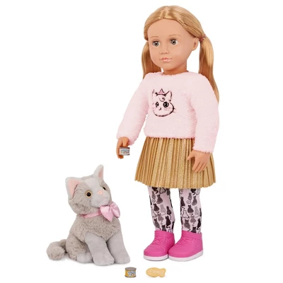 Our Generation Melena & Mittens 18" Doll & Pet Cat Set 5 Our Generation Melena & Mittens 18" Doll & Pet Cat Set - Image 3