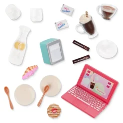 Our Generation Sweet Café Set Table & Chairs Furniture & Dining Accessories For 18" Dolls: Fits 18-Inch Dolls, Play Food -Cyte Doll Toys GUEST 357729da 4abc 4d53 bf7d a6032b919265