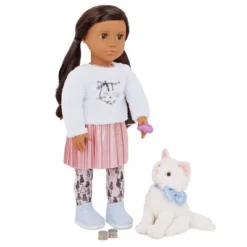 Our Generation Carlina & Opal 18" Doll & Pet Cat Set