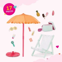 Our Generation Sunny And Cool Patio Set Dollhouse Accessories And Furniture For 18" Dolls: 17 Pieces, Beach Theme. -Cyte Doll Toys GUEST 501b5f6c 635d 4758 9fda db9d4ddda6b8