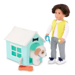Our Generation Puppy Place Pet Dog Plush & Dog House Accessory Set For 18'' Dolls