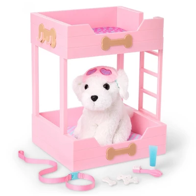 Our Generation Puppy Dreams Pink Bunk Bed With Pet Dog Plush Dollhouse Set: Fits 18" Dolls, Includes 11 Doll Accessories 6 Our Generation Puppy Dreams Pink Bunk Bed With Pet Dog Plush Dollhouse Set: Fits 18" Dolls, Includes 11 Doll Accessories - Image 4