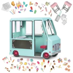 Our Generation Sweet Stop Ice Cream Truck With Electronics For 18" Dolls - Light Blue -Cyte Doll Toys GUEST a1c586dd ebff 4878 8e67 c5df05ad4fae