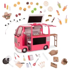 Our Generation Grill To Go Food Truck Playset With Electronics For 18" Dolls - Pink -Cyte Doll Toys GUEST b0b28fad 8a57 4be7 ad03 cbe0ebdc3389