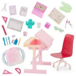 Our Generation School Dreams Modern Desk With Tilt Top Accessory Set For 18" Dolls -Cyte Doll Toys GUEST e175e78c 06a3 4ce3 a875 3e86bacd5bd3