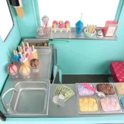 Our Generation Sweet Stop Ice Cream Truck With Electronics For 18" Dolls - Light Blue -Cyte Doll Toys GUEST ee1114f0 b24f 4280 8e13 3f2d2bbf621d